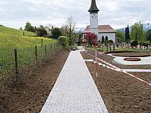 Verbundsteine mit Hecke
