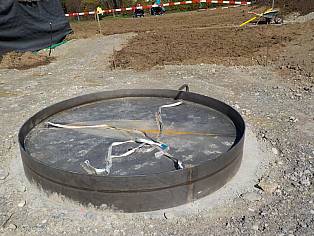 Brunnen einbetonieren im Blei