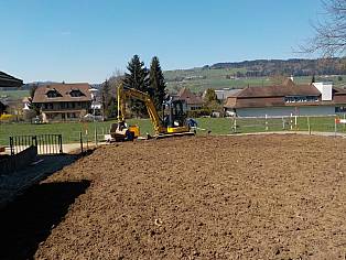 Humusieren Rasenfläche