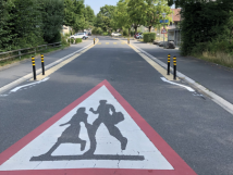 Verengung Schulhaus Stadelfeld Richtung Norden