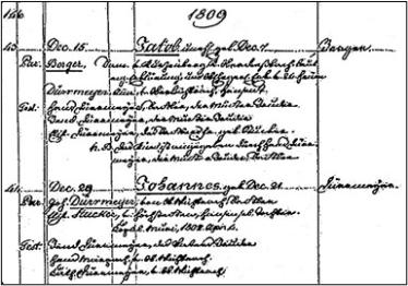 Ausschnitt Taufrodel 1809